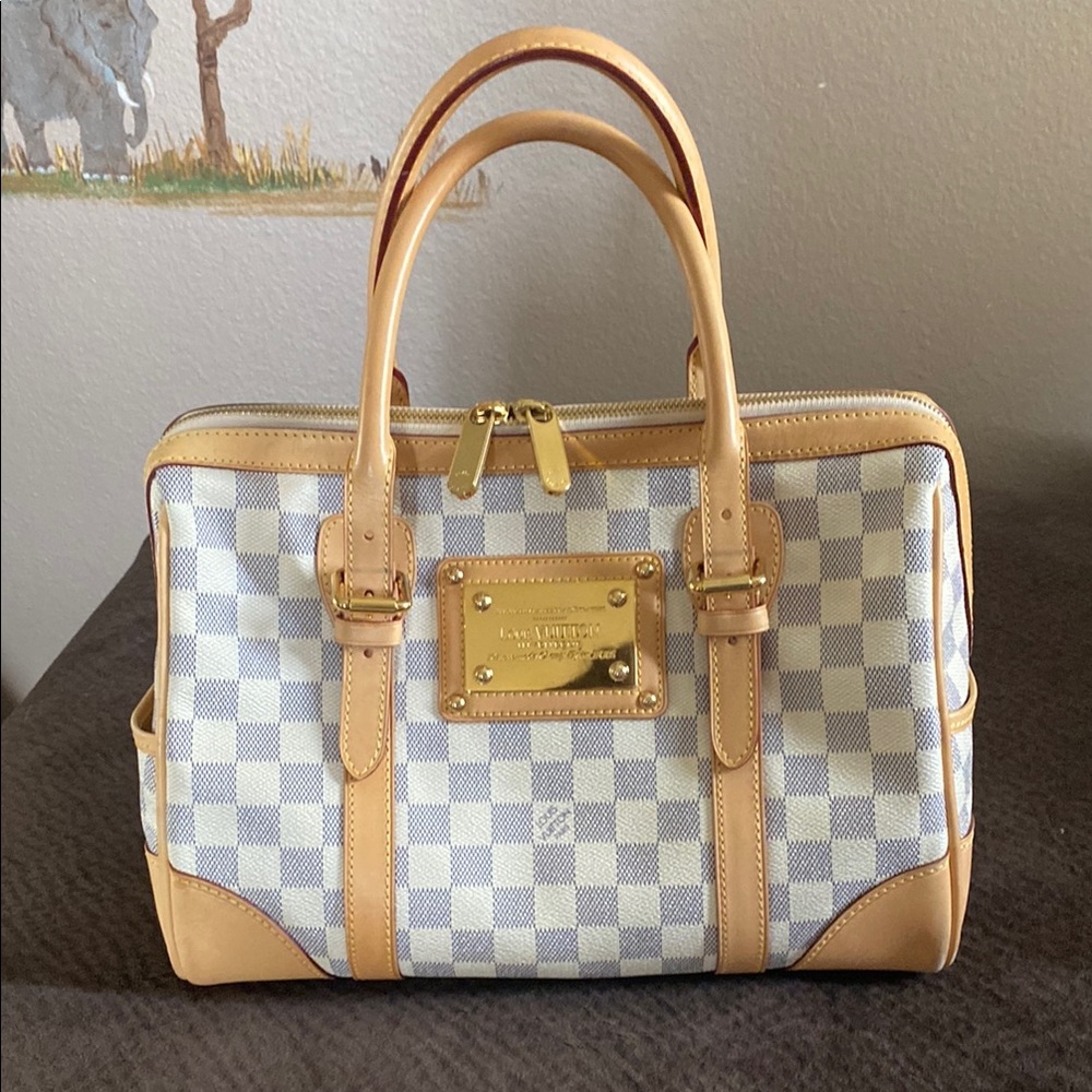 Louis Vuitton Damier Azur Berkeley handbag.